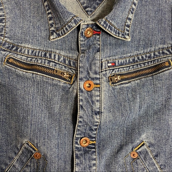 Vintage 90s Tommy Hilfiger Denim Jean Jacket M - Picture 7 of 12